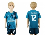 Real Madrid #12 Marcelo Sec Away Kid Soccer Club Jersey