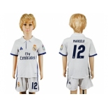 Real Madrid #12 Marcelo White Home Kid Soccer Club Jersey1