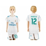 Real Madrid #12 Marcelo White Home Kid Soccer Club Jersey