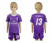 Real Madrid #13 K.Casilla Away Kid Soccer Club Jersey1