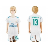 Real Madrid #13 K.Casilla White Home Kid Soccer Club Jersey