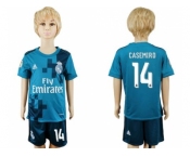 Real Madrid #14 Casemiro Sec Away Kid Soccer Club Jersey