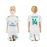 Real Madrid #14 Casemiro White Home Kid Soccer Club Jersey