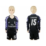 Real Madrid #15 F.Coentrao Sec Away Long Sleeves Kid Soccer Club Jersey