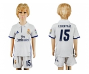 Real Madrid #15 F.Coentrao White Home Kid Soccer Club Jersey1