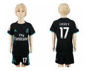 Real Madrid #17 Lucas V. Away Kid Soccer Club Jersey1