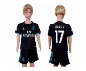 Real Madrid #17 Lucas V. Away Kid Soccer Club Jersey