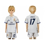 Real Madrid #17 Lucas V. White Home Kid Soccer Club Jersey2