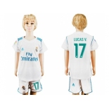 Real Madrid #17 Lucas V. White Home Kid Soccer Club Jersey