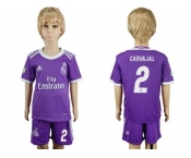 Real Madrid #2 Carvajal Away Kid Soccer Club Jersey2