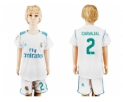 Real Madrid #2 Carvajal White Home Kid Soccer Club Jersey