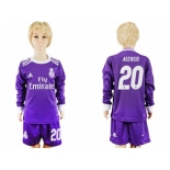 Real Madrid #20 Asensio Away Long Sleeves Kid Soccer Club Jersey