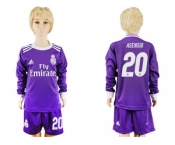 Real Madrid #20 Asensio Away Long Sleeves Kid Soccer Club Jersey