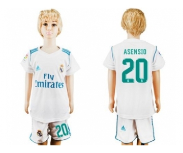 Real Madrid #20 Asensio White Home Kid Soccer Club Jersey