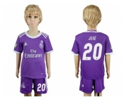 Real Madrid #20 Jese Away Kid Soccer Club Jersey