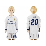 Real Madrid #20 Jese Home Long Sleeves Kid Soccer Club Jersey