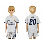 Real Madrid #20 Jese White Home Kid Soccer Club Jersey