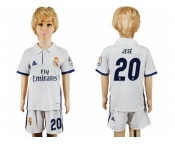 Real Madrid #20 Jese White Home Kid Soccer Club Jersey