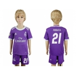 Real Madrid #21 Morata Away Kid Soccer Club Jersey1