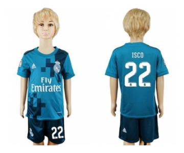 Real Madrid #22 Isco Sec Away Kid Soccer Club Jerse