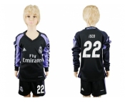 Real Madrid #22 Isco Sec Away Long Sleeves Kid Soccer Club Jersey