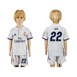 Real Madrid #22 Isco White Home Kid Soccer Club Jersey1