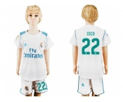 Real Madrid #22 Isco White Home Kid Soccer Club Jersey