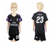 Real Madrid #23 Danilo Black Kid Soccer Club Jersey