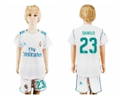 Real Madrid #23 Danilo White Home Kid Soccer Club Jersey