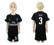 Real Madrid #3 Pepe Away Kid Soccer Club Jersey