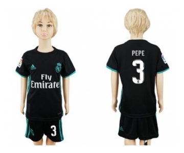 Real Madrid #3 Pepe Away Kid Soccer Club Jersey