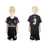 Real Madrid #3 Pepe Black Kid Soccer Club Jersey