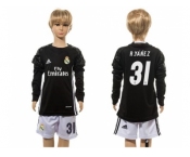 Real Madrid #31 R.Yanez Black Goalkeeper Long Sleeves Kid Soccer Club Jersey