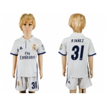 Real Madrid #31 R.Yanez White Home Kid Soccer Club Jersey1