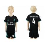 Real Madrid #4 Sergio Ramos Away Kid Soccer Club Jersey1