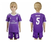 Real Madrid #5 Varane Away Kid Soccer Club Jersey1