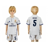 Real Madrid #5 Varane White Home Kid Soccer Club Jersey1