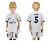 Real Madrid #5 Varane White Home Kid Soccer Club Jersey1