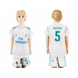 Real Madrid #5 Varane White Home Kid Soccer Club Jersey