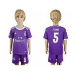 Real Madrid #5 Zidane Away Kid Soccer Club Jersey2