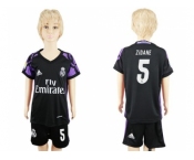 Real Madrid #5 Zidane Black Kid Soccer Club Jersey