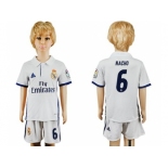 Real Madrid #6 Nacho White Home Kid Soccer Club Jersey1