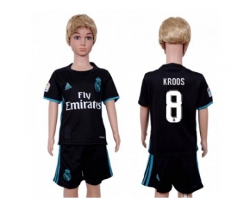 Real Madrid #8 Kroos Away Kid Soccer Club Jersey