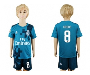 Real Madrid #8 Kroos Sec Away Kid Soccer Club Jersey