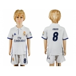 Real Madrid #8 Kroos White Home Kid Soccer Club Jersey1