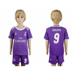 Real Madrid #9 Benzema Away Kid Soccer Club Jersey2