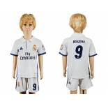 Real Madrid #9 Benzema White Home Kid Soccer Club Jersey1