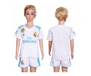 Real Madrid Blank White Home Kid Soccer Club Jersey