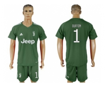 Juventus #1 Buffon Green Goalkeeper Soccer Club Jersey