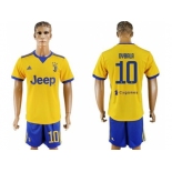 Juventus #10 Dybala Yellow Soccer Club Jersey